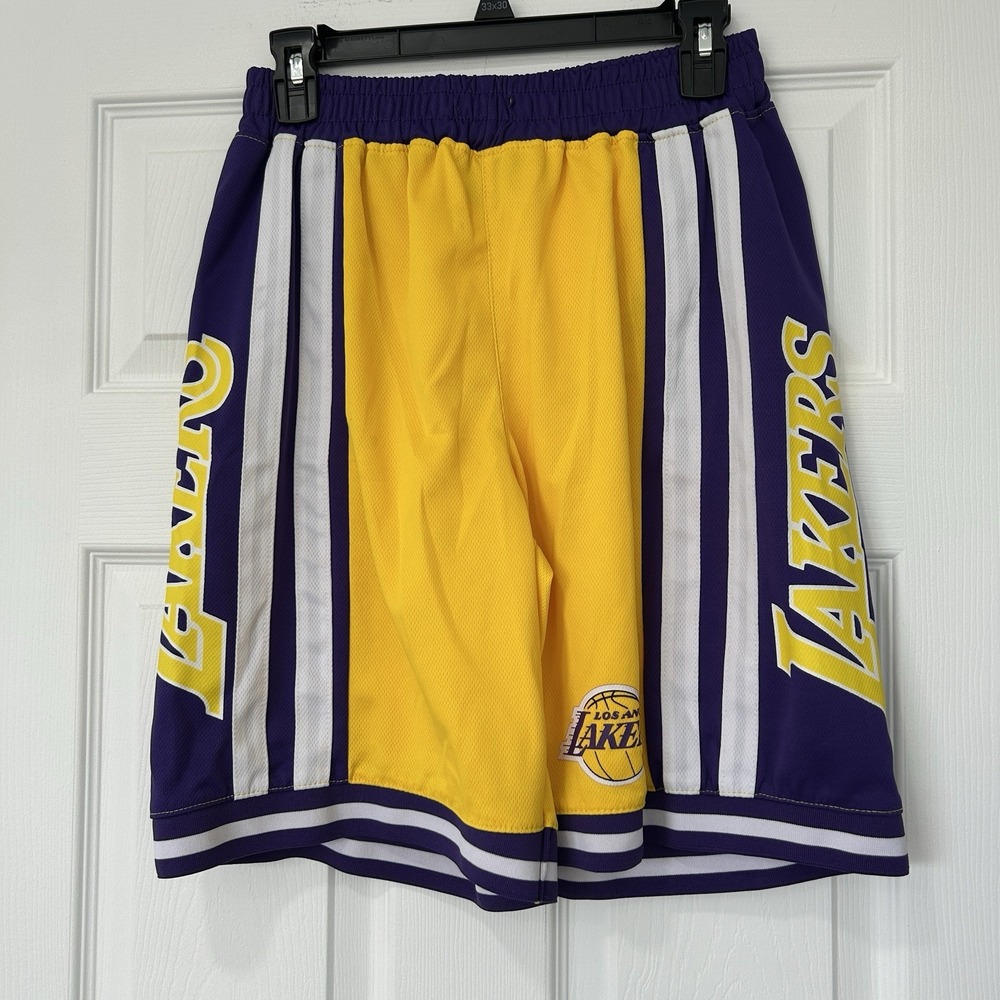 NBA Los Angeles Lakers‎ 100% Polyester Basketball Shorts Size Men's Medium EUC